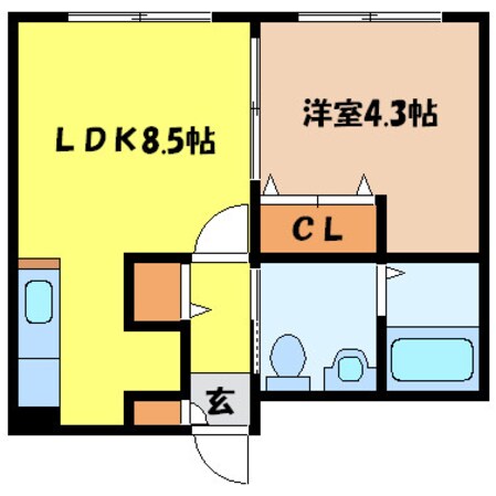 東区役所前駅 徒歩5分 1階の物件間取画像